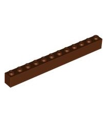LEGO - Steen 1 x 12 - Reddish Brown | N - Thumbnail