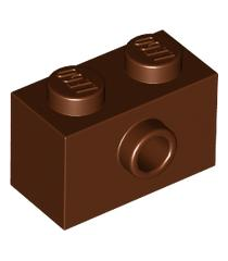 LEGO - Steen, gemodificeerd 1 x 2 met nop aan zijkant - Reddish Brown | N - Thumbnail