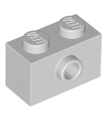 LEGO - Steen, gemodificeerd 1 x 2 met nop aan zijkant - Light Bluish Gray | N - Thumbnail