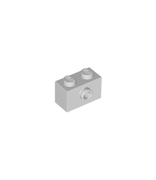 LEGO - Steen, gemodificeerd 1 x 2 met nop aan zijkant - Light Bluish Gray | N