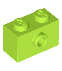 LEGO - Steen, gemodificeerd 1 x 2 met nop aan zijkant - Lime | N - Thumbnail