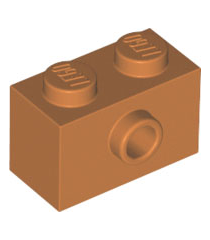 LEGO - Steen, gemodificeerd 1 x 2 met nop aan zijkant - Medium Nougat | N - Thumbnail