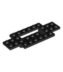 LEGO - Voertuigbasis 4 x 10 x 2/3 met 4 x 2 verzonken midden en gladde onderzijde - Black | N - Thumbnail