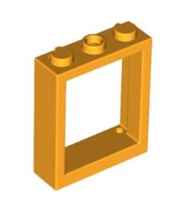 LEGO - Raam 1 x 3 x 3 vlakke voorkant - Bright Light Orange | N - Thumbnail