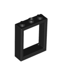 LEGO - Raam 1 x 3 x 3 vlakke voorkant - Black | N - Thumbnail
