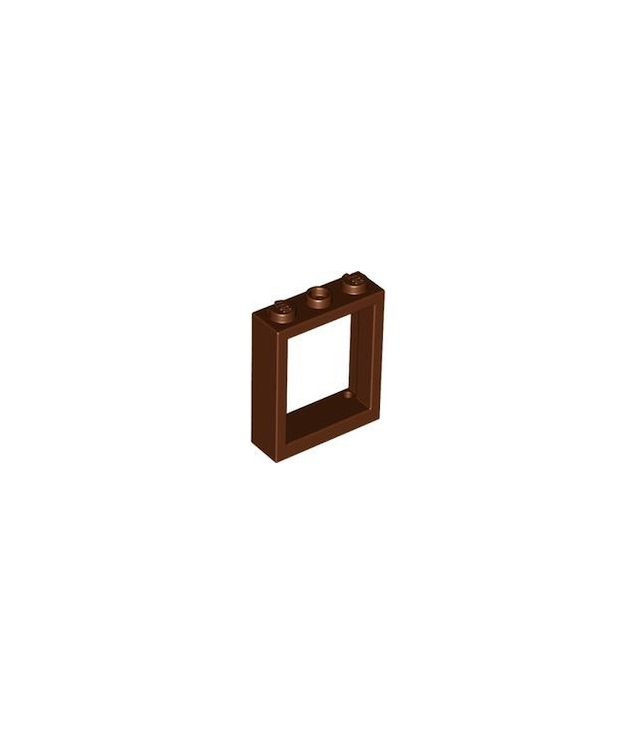 LEGO - Raam 1 x 3 x 3 vlakke voorkant - Reddish Brown | N