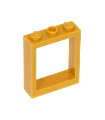 LEGO - Raam 1 x 3 x 3 vlakke voorkant - Pearl Gold | N - Thumbnail