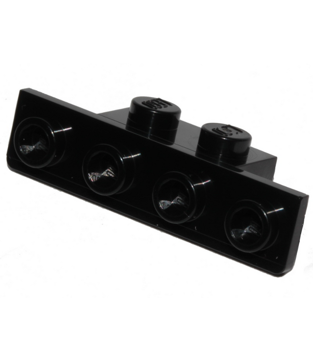 LEGO - Beugel 1 x 2 - 1 x 4 met twee afgeronde hoeken aan onderkant - Black | N