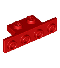 LEGO - Beugel 1 x 2 - 1 x 4 met twee afgeronde hoeken aan onderkant - Red | N - Thumbnail