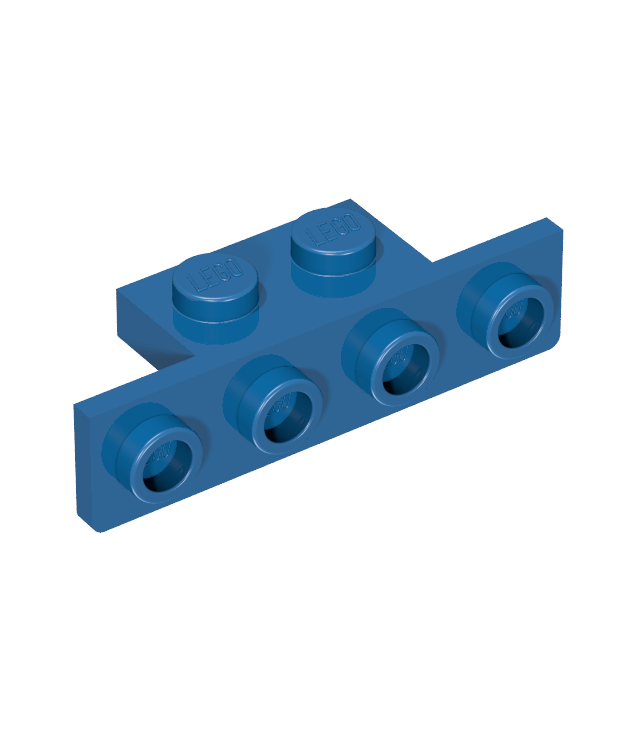 LEGO - Beugel 1 x 2 - 1 x 4 met twee afgeronde hoeken aan onderkant - Blue | N