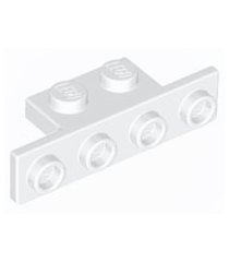 LEGO - Beugel 1 x 2 - 1 x 4 met twee afgeronde hoeken aan onderkant - White | N - Thumbnail