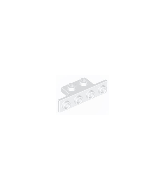 LEGO - Beugel 1 x 2 - 1 x 4 met twee afgeronde hoeken aan onderkant - White | N