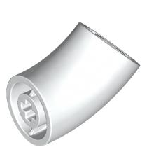 LEGO - Steen, rond 2 x 2 D. 45° bocht (25,5 mm hoogte) - White | N - Thumbnail
