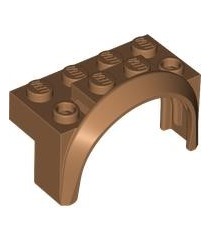 LEGO - Voertuig, spatbord 4 x 2 1/2 x 2 met ronde boog - Medium Nougat | N - Thumbnail