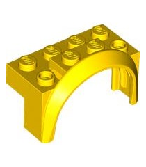 LEGO - Voertuig, spatbord 4 x 2 1/2 x 2 met ronde boog - Yellow | N - Thumbnail