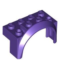 LEGO - Voertuig, spatbord 4 x 2 1/2 x 2 met ronde boog - Dark Purple | N - Thumbnail