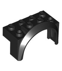 LEGO - Voertuig, spatbord 4 x 2 1/2 x 2 met ronde boog - Black | N - Thumbnail