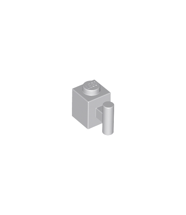 LEGO - Steen, gemodificeerd 1 x 1 met staaf-handgreep - Light Bluish Gray | N