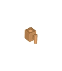 LEGO - Steen, gemodificeerd 1 x 1 met staaf-handgreep - Medium Nougat | N - Thumbnail