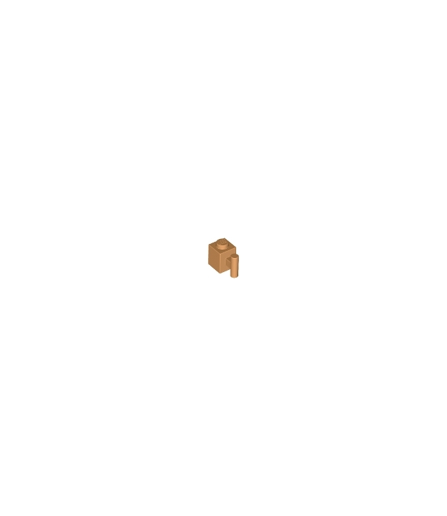 LEGO - Steen, gemodificeerd 1 x 1 met staaf-handgreep - Medium Nougat | N