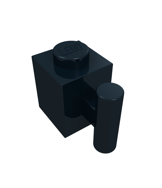 LEGO - Steen, gemodificeerd 1 x 1 met staaf-handgreep - Black | N