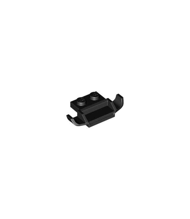 LEGO - Plaat, gemodificeerd 1 x 2 met Racers-autorooster - Black | N