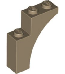 LEGO - Boog 1 x 3 x 3 - Dark Tan | N - Thumbnail