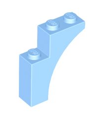 LEGO - Boog 1 x 3 x 3 - Bright Light Blue | N - Thumbnail