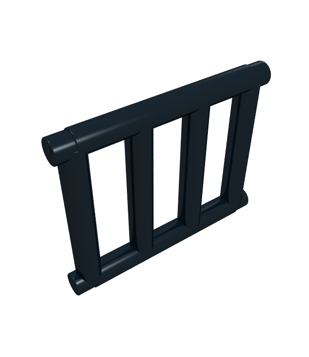 LEGO - Staaf 1 x 4 x 3 rooster met uitstekende uiteinden - Black | N