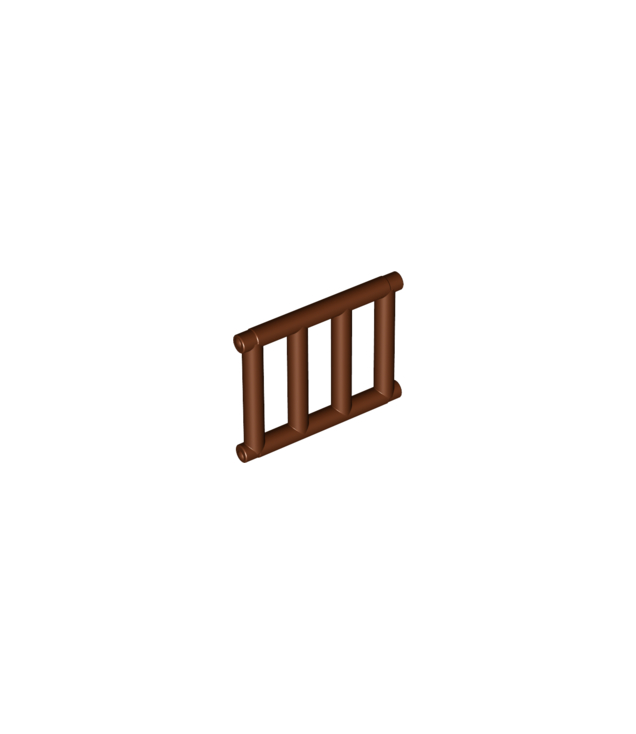LEGO - Staaf 1 x 4 x 3 rooster met uitstekende uiteinden - Reddish Brown | N