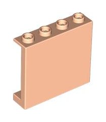 LEGO - Paneel 1 x 4 x 3 met zijsteunen - holle noppen - Light Nougat | N - Thumbnail