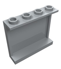 LEGO - Paneel 1 x 4 x 3 met zijsteunen - holle noppen - Light Bluish Gray | N - Thumbnail