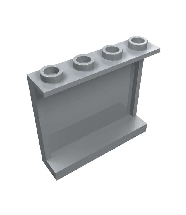 LEGO - Paneel 1 x 4 x 3 met zijsteunen - holle noppen - Light Bluish Gray | N