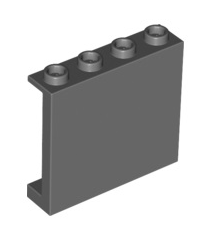 LEGO - Paneel 1 x 4 x 3 met zijsteunen - holle noppen - Dark Bluish Gray | N - Thumbnail