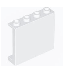 LEGO - Paneel 1 x 4 x 3 met zijsteunen - holle noppen - White | N - Thumbnail