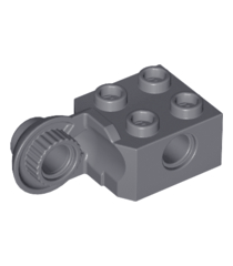 LEGO - Technic, steen gemodificeerd 2 x 2 met pen-gat en halve draaikogel verticaal - Dark Bluish Gray | N - Thumbnail