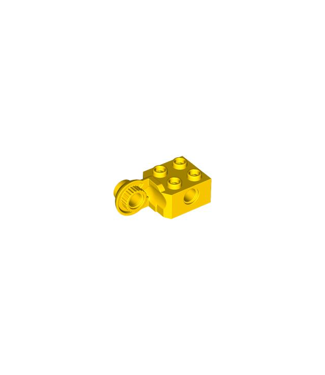 LEGO - Technic, steen gemodificeerd 2 x 2 met pen-gat en halve draaikogel verticaal - Yellow | N
