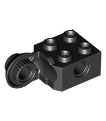 LEGO - Technic, steen gemodificeerd 2 x 2 met pen-gat en halve draaikogel verticaal - Black | N - Thumbnail
