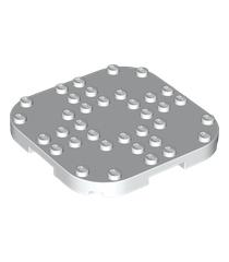 LEGO - Plaat, gemodificeerd 8 x 8 met afgeronde hoeken en 4 pootjes - White | N - Thumbnail