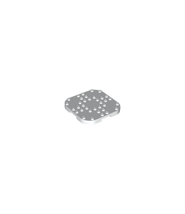 LEGO - Plaat, gemodificeerd 8 x 8 met afgeronde hoeken en 4 pootjes - White | N