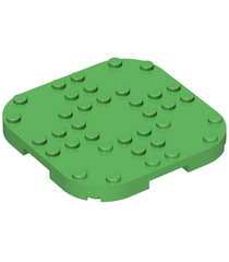 LEGO - Plaat, gemodificeerd 8 x 8 met afgeronde hoeken en 4 pootjes - Bright Green | N - Thumbnail