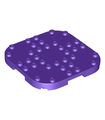LEGO - Plaat, gemodificeerd 8 x 8 met afgeronde hoeken en 4 pootjes - Dark Purple | N - Thumbnail