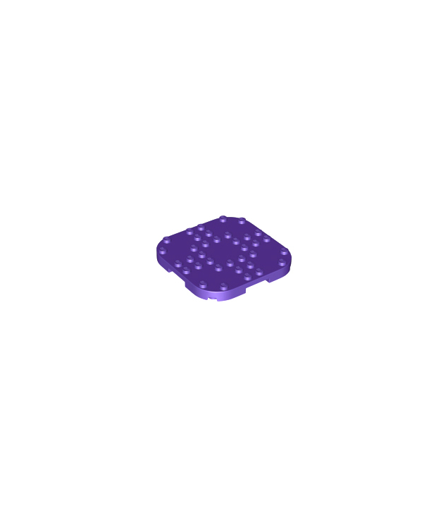LEGO - Plaat, gemodificeerd 8 x 8 met afgeronde hoeken en 4 pootjes - Dark Purple | N