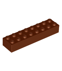 LEGO - Steen 2 x 8 - Reddish Brown | N - Thumbnail