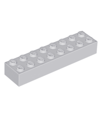 LEGO - Steen 2 x 8 - Light Bluish Gray | N - Thumbnail