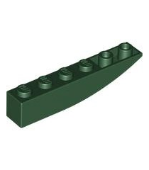 LEGO - Helling, gebogen 6 x 1 omgekeerd - Dark Green | N - Thumbnail