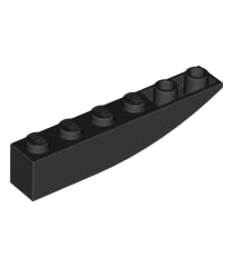 LEGO - Helling, gebogen 6 x 1 omgekeerd - Black | N - Thumbnail