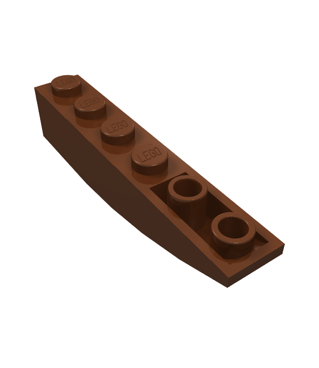 LEGO - Helling, gebogen 6 x 1 omgekeerd - Reddish Brown | N