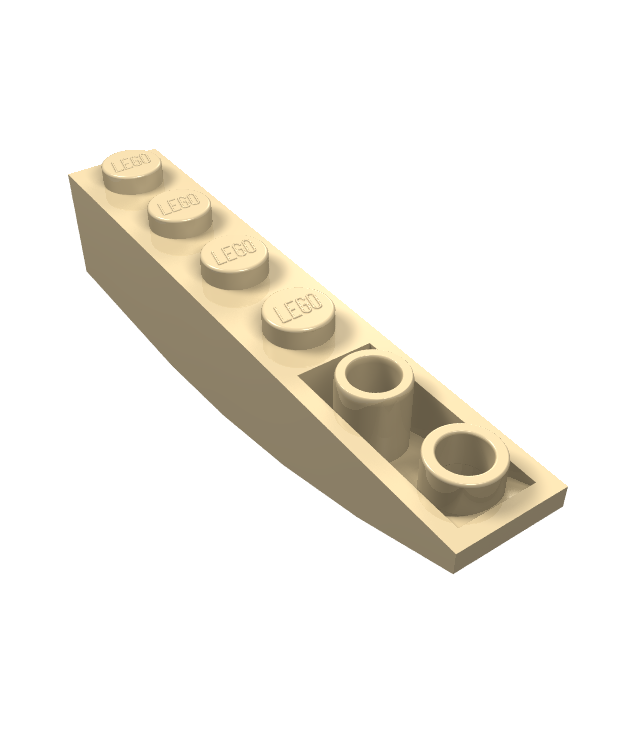 LEGO - Helling, gebogen 6 x 1 omgekeerd - Tan | N