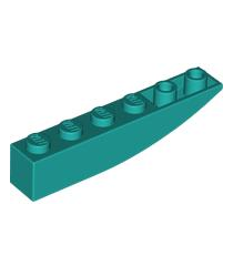 LEGO - Helling, gebogen 6 x 1 omgekeerd - Dark Turquoise | N - Thumbnail